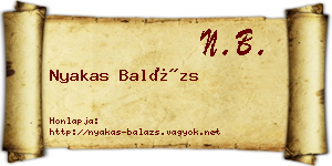 Nyakas Balázs névjegykártya